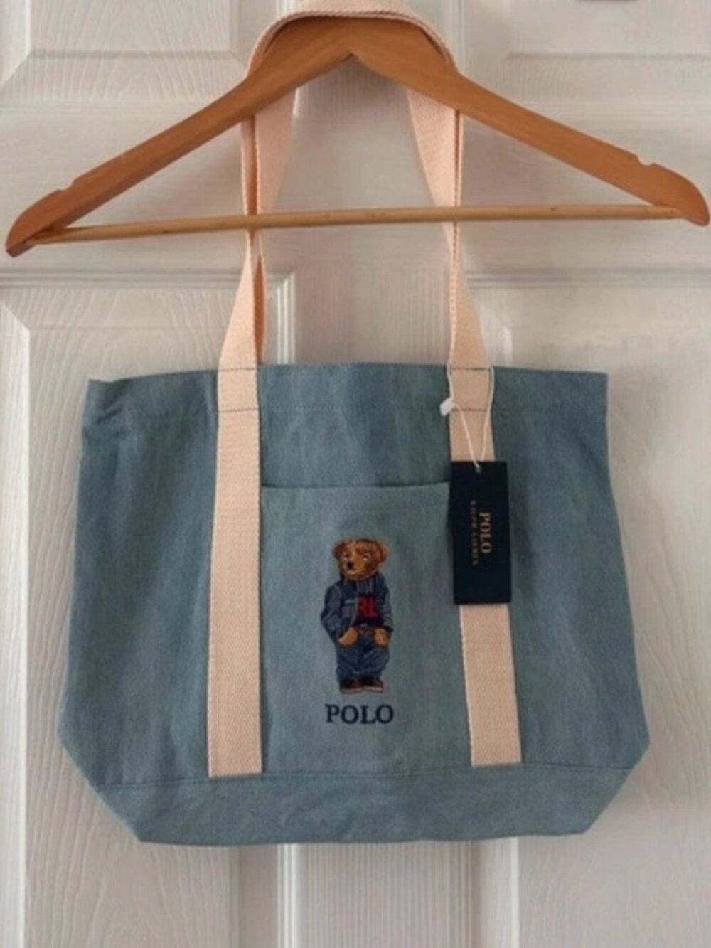 Polo Ralph Lauren Ralph’s Bear in denim jacket Canvas Tote denim New